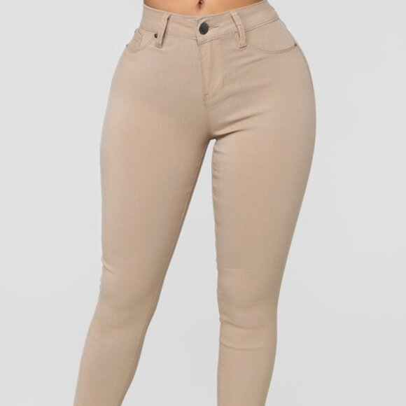 NWT: Fashion Nova Hyperstretch Skinny Pants with 3 Functional Pockets XL-Tan - Picture 2 of 12